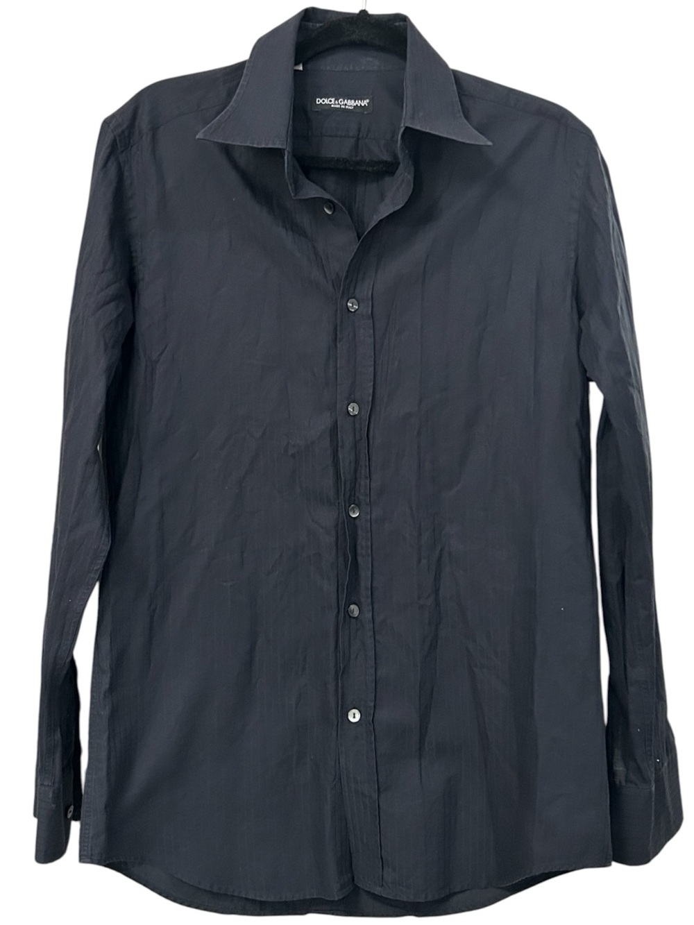 Dolce & Gabbana Men's Black Button-Up Dress Shirt Size M - Picture 6 of 16